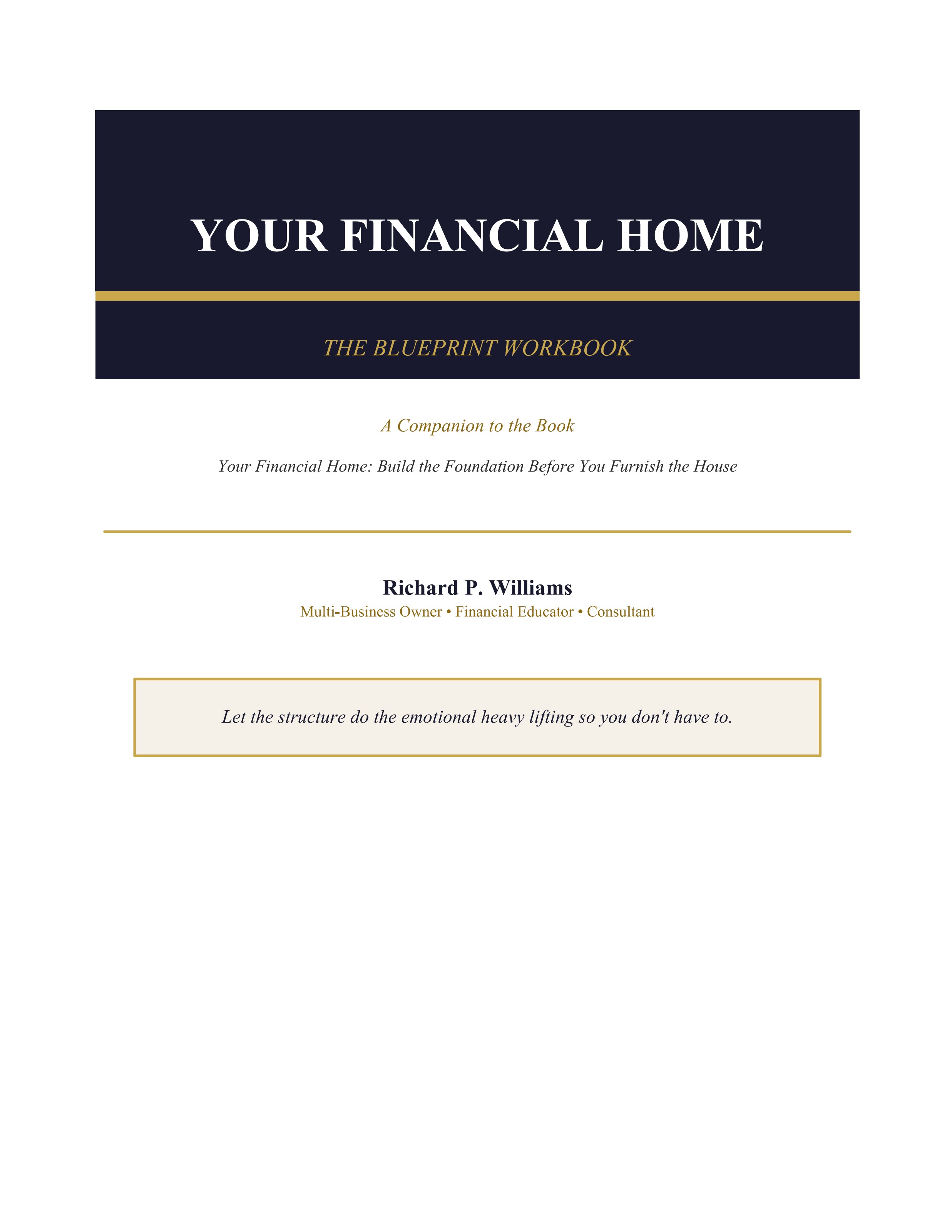 Your Financial Home — The Blueprint Workbook cover